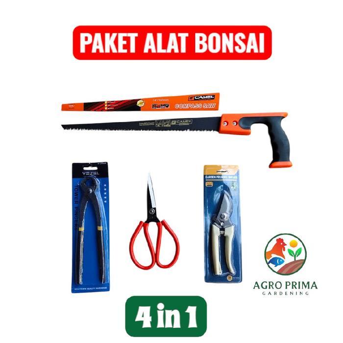 PAKET ALAT BONSAI 4 IN 1 GERGAJI LANCIP CATOK BONSAI MODIFIKASI GUNTING DAHAN GUNTING RANTING 1 SET