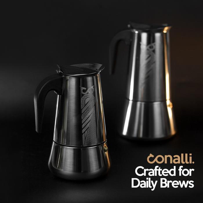 Mokapot Kompor Induksi Stainless Steel 9 Cup 450ml Moka Pot 12 Cup 600ml Espresso Coffee Maker 450 -