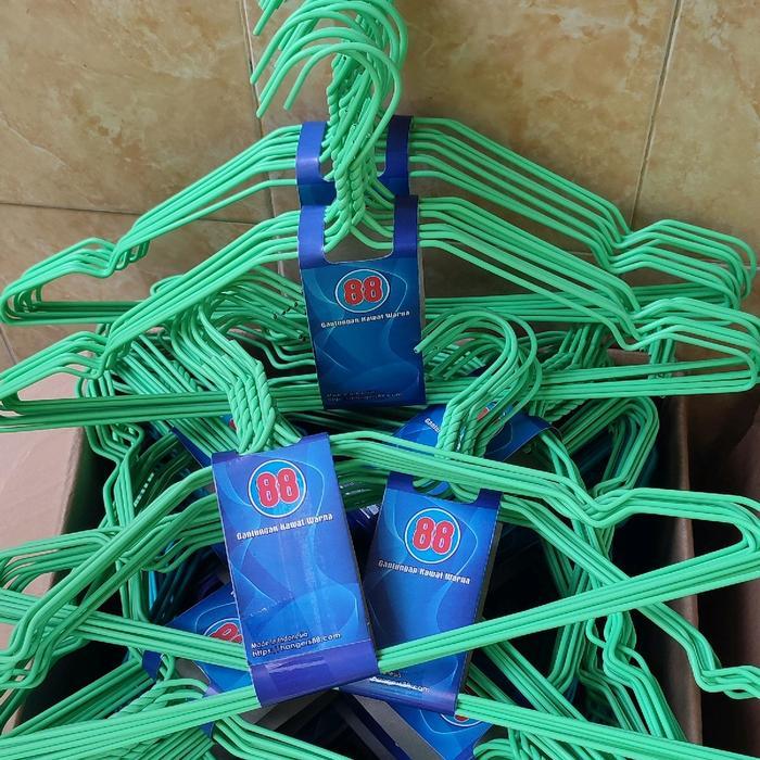 NEW!! Gantungan Baju Warna Warni 1pack isi 10pc Plastik Hanger Hijau