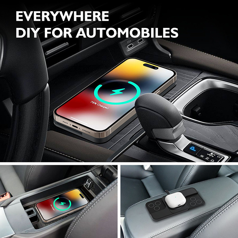 30W Fast Car Wireless Charger Pad for iPhone 15 14 13 12 Samsung Huawei AirPods Phone Non-slip Quick
