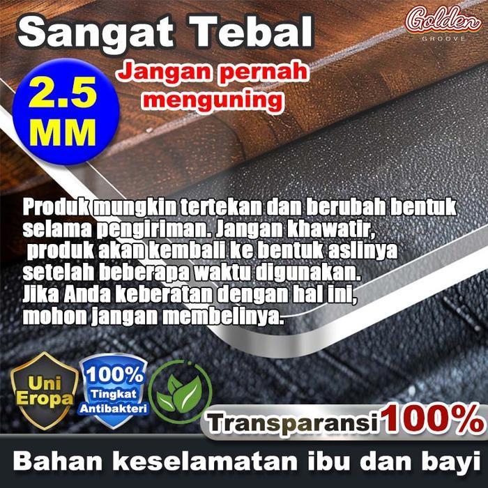 Terlaris - Loyal Bosque Taplak Meja Renda Jahitan Bening / Taplak Meja Makan Plastik Bening