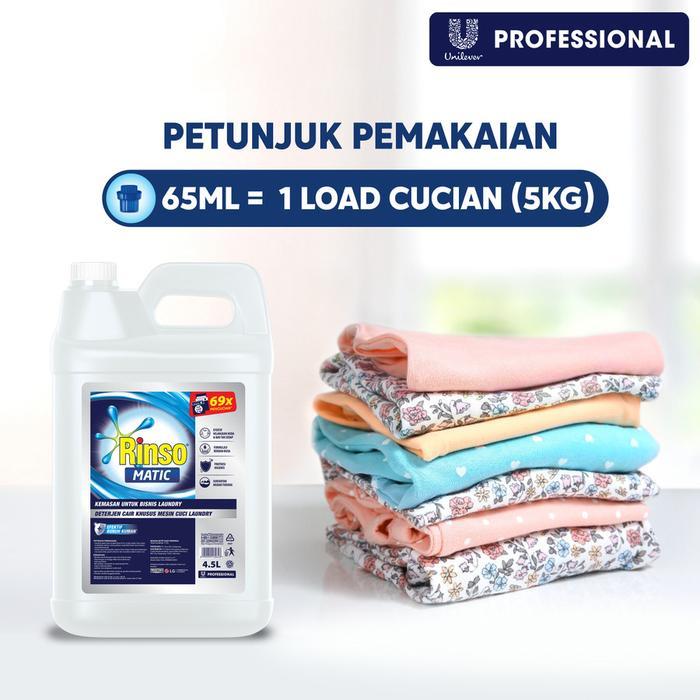Official Rinso Matic Professional Deterjen Laundry Cair 4.5 L Jerigen Twinpack Original