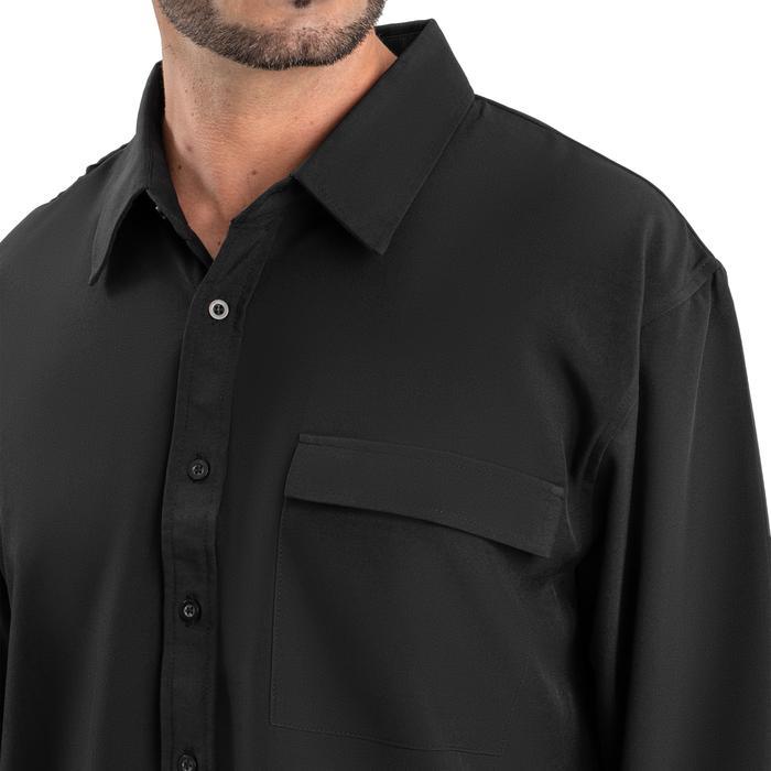 Ready Ribsgold Kemeja One Pocket Overshirt Kemeja Oversize One Pocket Hitam Black Packing Aman