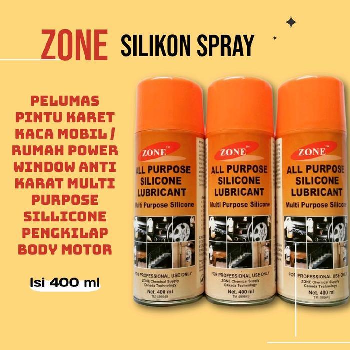 NEW Silicone Spray Silikon Spray All Purpose Silicone ZONE 400 ml Multi Purpose Silicone Car Karet