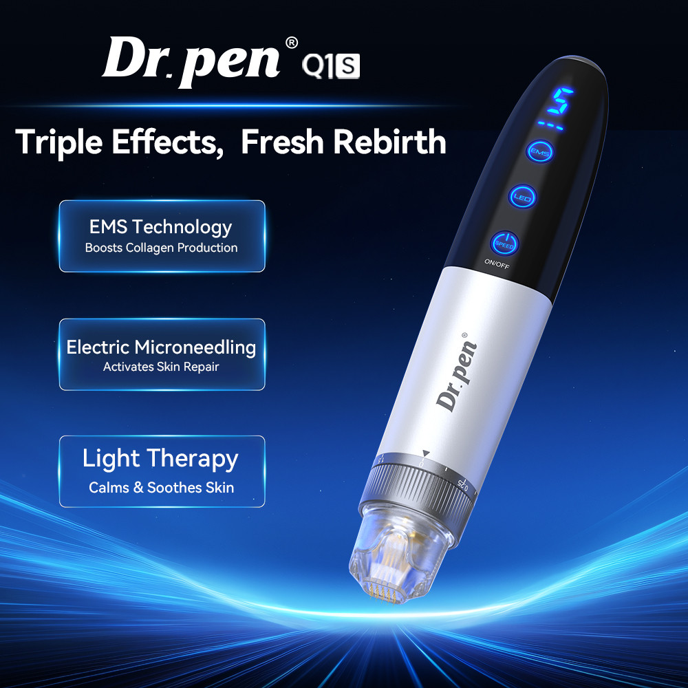 New Arrival Micropneedling Dr Pen Q1S Best Derma Pen Wireless Microneedle Derma Stamp EMS Red Light