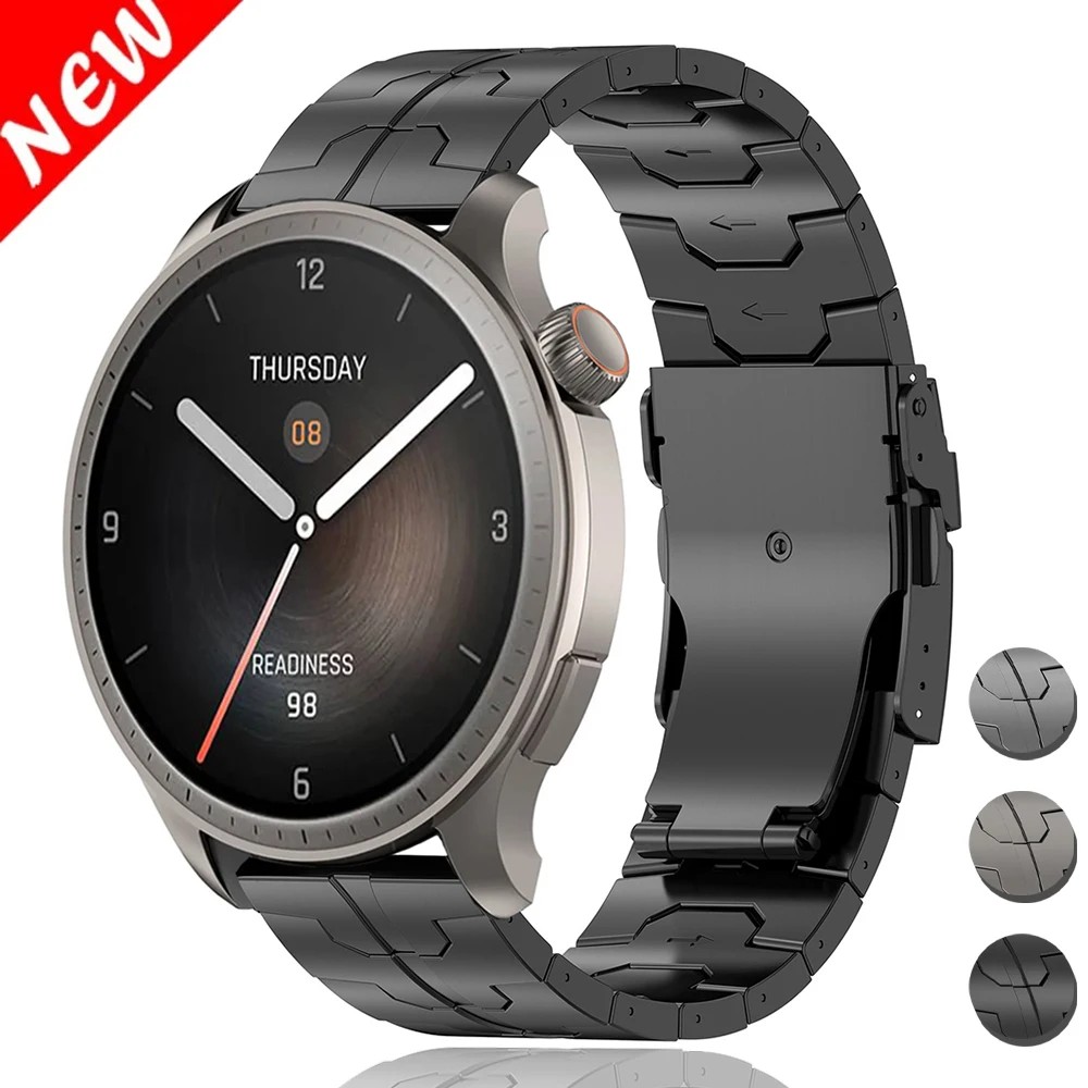 Titanium Metal Band for Amazfit Balance 2 Smart Watch 22mm Strap for Huawei GT 4 GT 5 Pro 46mm Watch