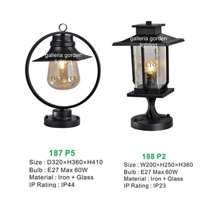 lampu taman pilar pagar tiang