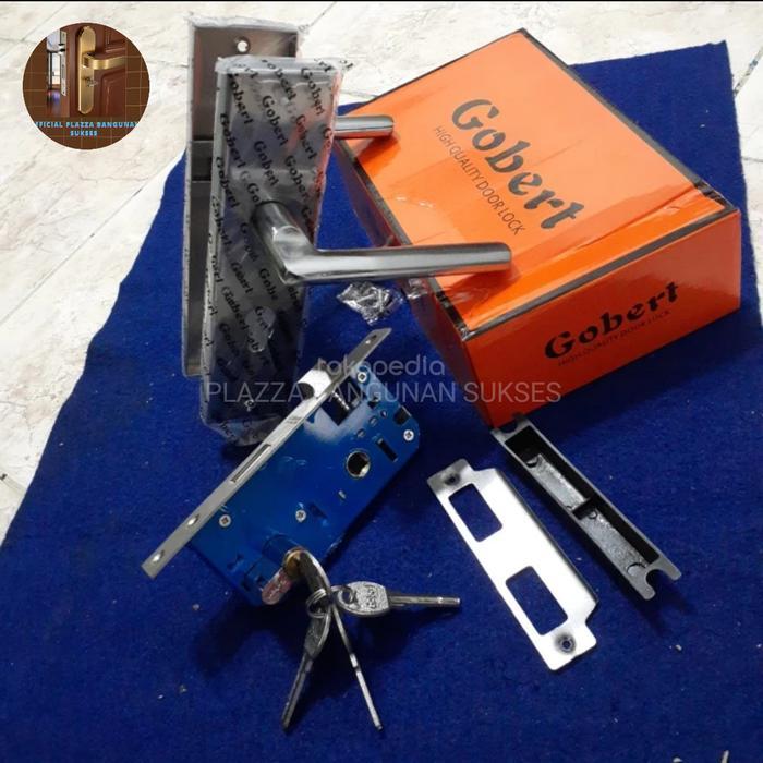 Kunci Pintu Handle Medium Gobert Sn/Cp Lengkap 1 Set