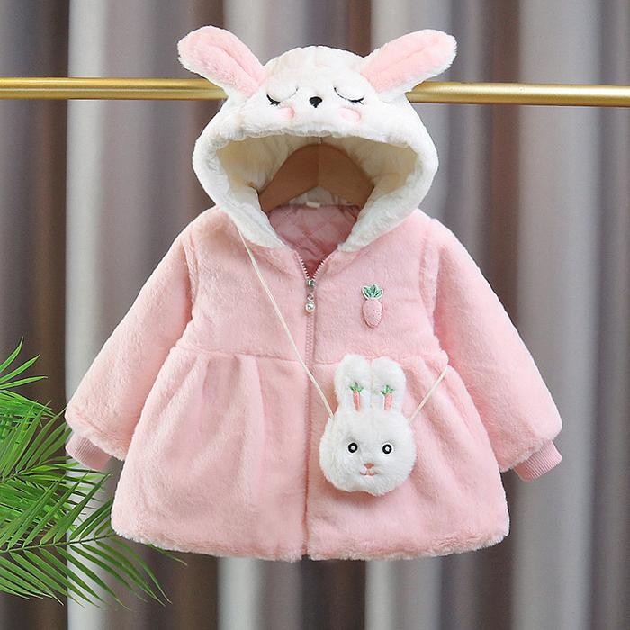 Jaket Hoodie Bayi Anak Perempuan Hangat Tebal Impor/Jaket Bulu Anak