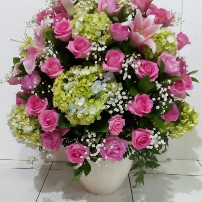 Bisa Gosend Rangkaian Bunga Meja Bunga Pot Bunga Vas Bunga Mawar Lily Casablanca Bunga Meja Kado