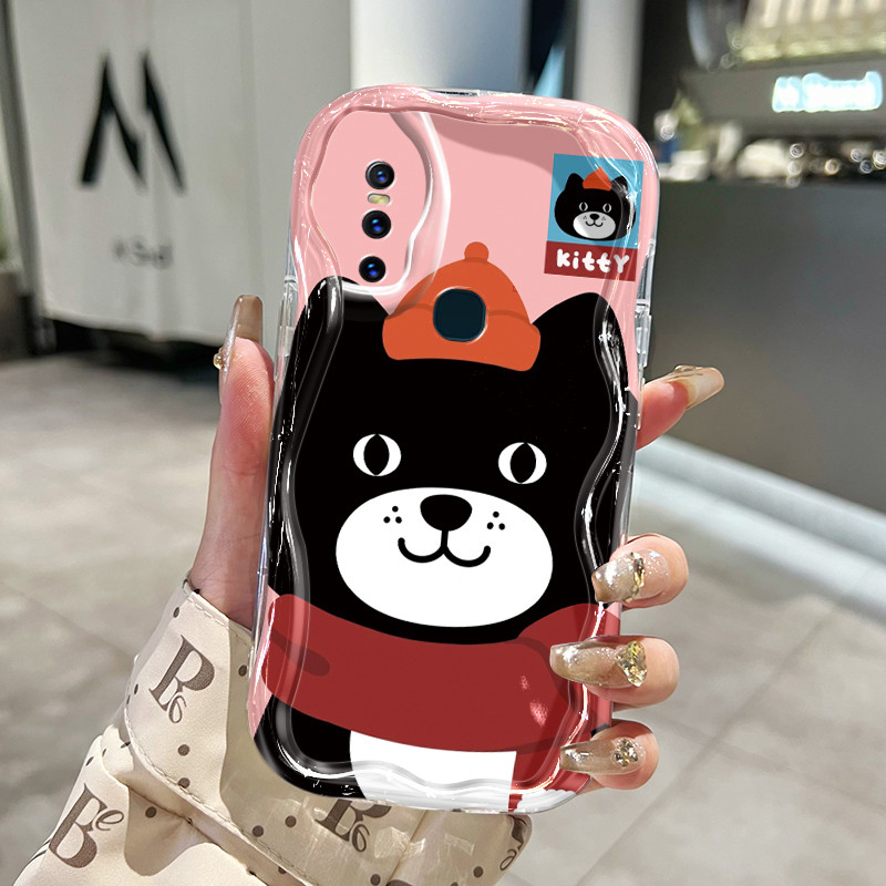 Casing Hp Untuk VIVO V15 VIVO V15 Pro VIVO V20 Pro VIVO S7 Case Casing Beruang Hitam Kecil pole Kasi