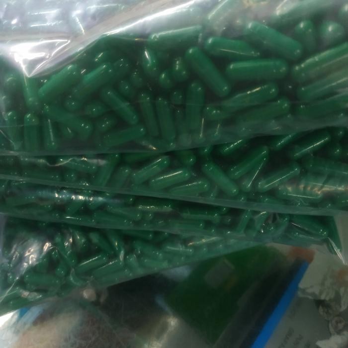 Cangkang Kapsul Kosong Ukuran 0 Hijau-Hijau