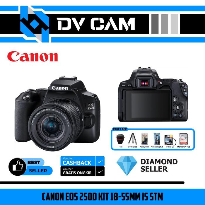 Canon EOS 250D Kit 18-55mm IS STM - kamera canon eos 250d