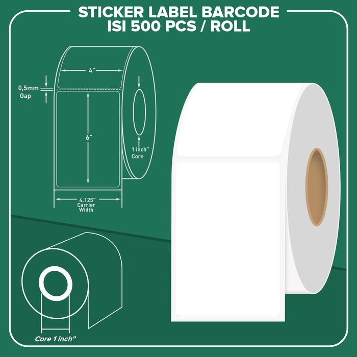 Label Bare Thermal 100 x 150 Kertas Sticker Thermal 100 x 150