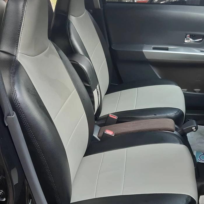 Sarung Cover Jok Ferrari Calya Sigra Hitam+Abu Muda Ready Stock