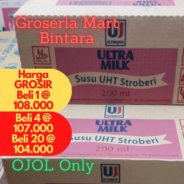 

Pilihan- *Bintara* Susu Ultra Milk Uht Stroberi 200Ml X 24 1 Dus Karton Bekasi