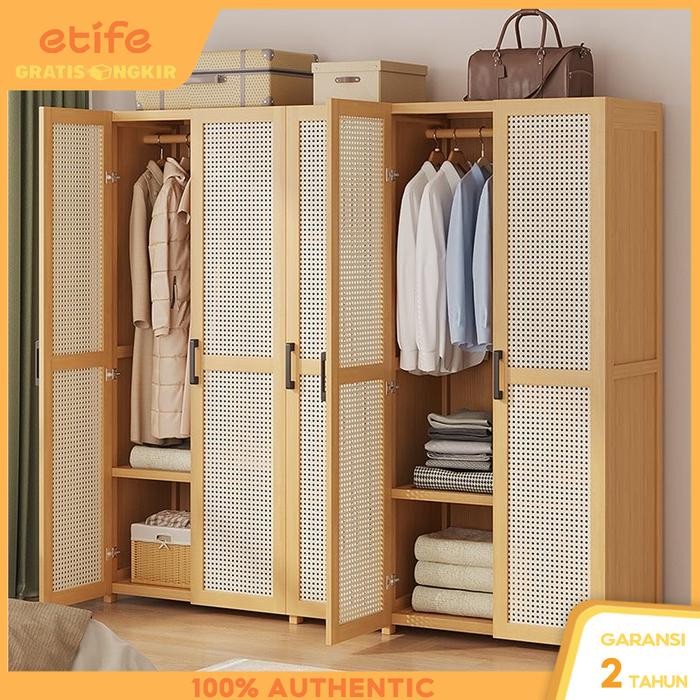 Etife Lemari Pakaian Bamboo Furniture Lemari Bayi Lemari Pakaian Minimalis Lemari Baju Gantung