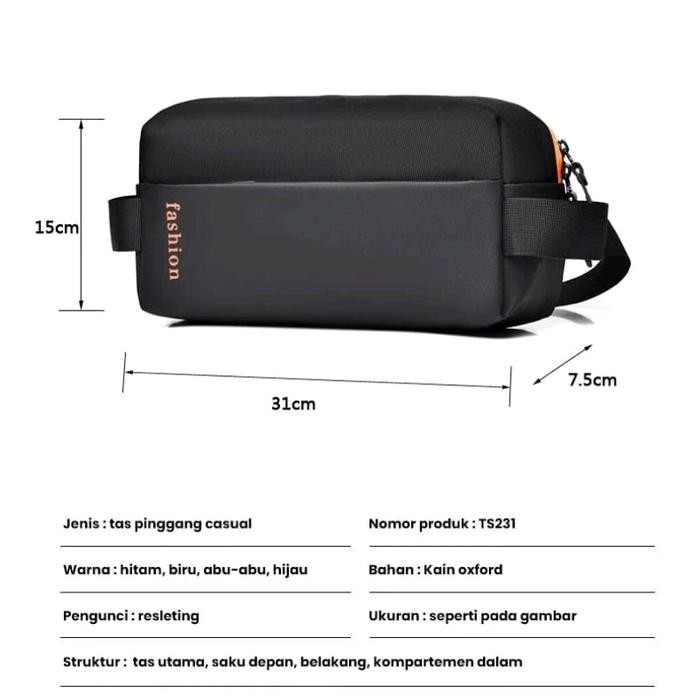 

CVR81 - Tas Pinggang Selempang Konser Ringan Anti Air Pria Waist Bag Crossbody Outdoor Tas Slempang