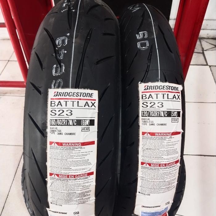 PAKETAN BAN LUAR BATTLAX S22 UK 120/70-17 & 160/60-17 TUBELESS
