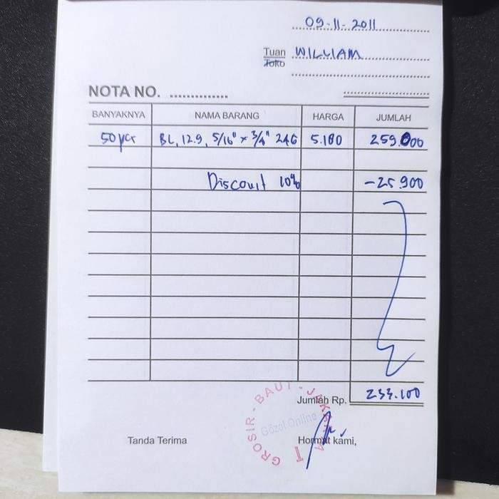 Baut L Baja 12.9 5/16" X3/4" - 50Pcs - Pesanan Khusus