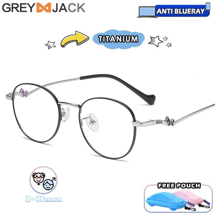 Grey Jack Kacamata Anak Antiradiasi Blueray Titanium Lucu Kokoh 361
