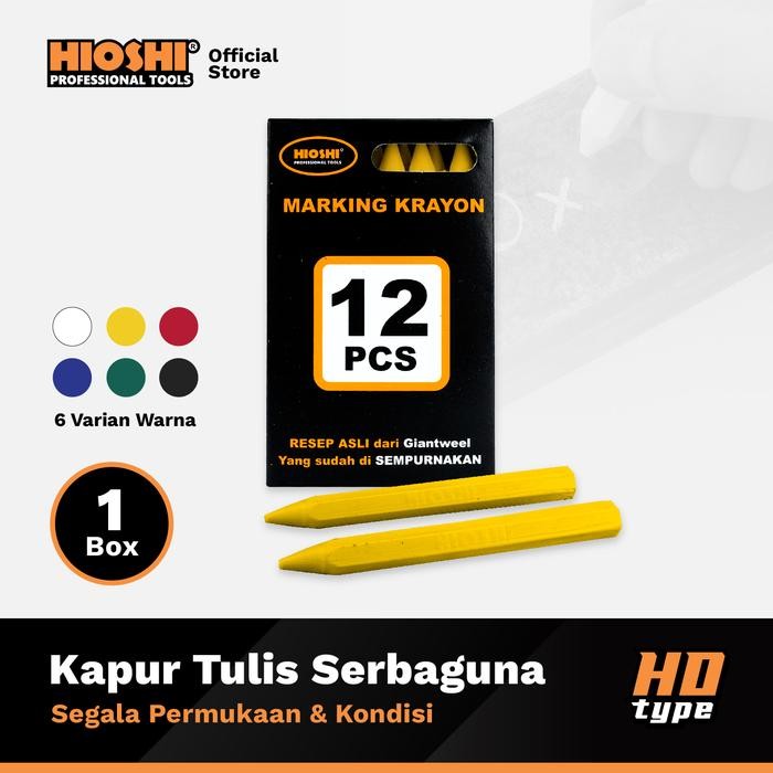 

OJ HIOSHI /Kapur Tulis Serbaguna/Penanda Checking/Marking/Kaca/Karet/Kayu/Besi (Harga 12pcs) - HD