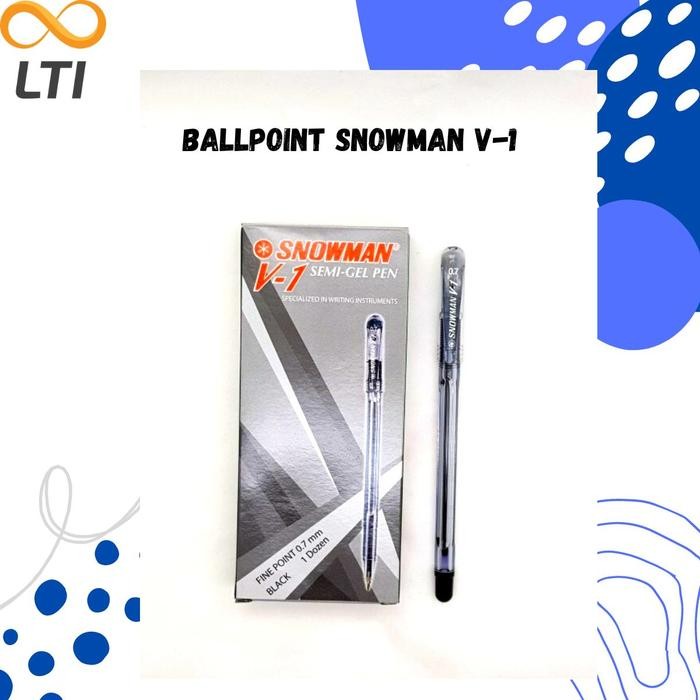 

OJ SNOWMAN Ballpoint / Bulpen / Pulpen Pen V-1 Fine Semi Gel LUSIN MURAH BISA CAMPUR WARNA Biru Pena