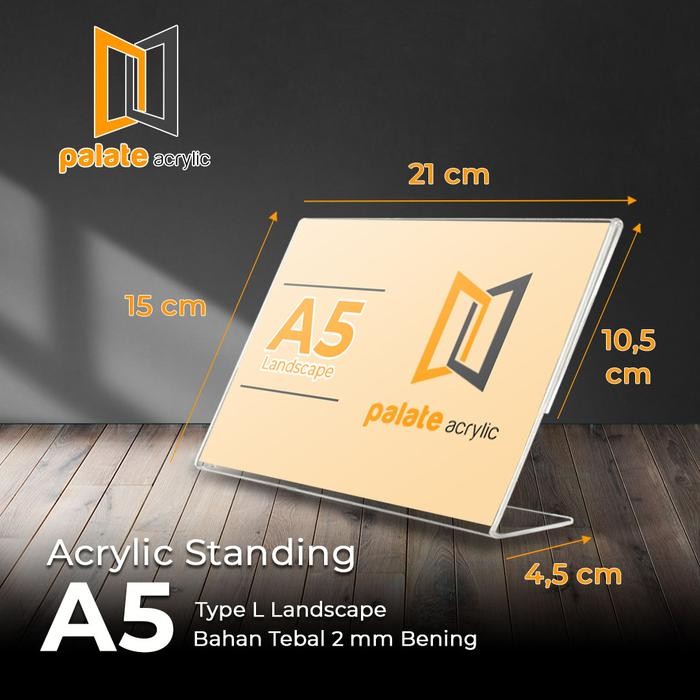 OJ ACRYLIC A5 LANDSCAPE TYPE L / AKRILIK BROSUR A5L LANDSCAPE 2MM