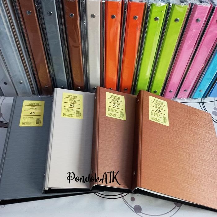 OJ Binder A5 Metalik Cover Tebal Binder Plastik Metalic Warna Elegan A5