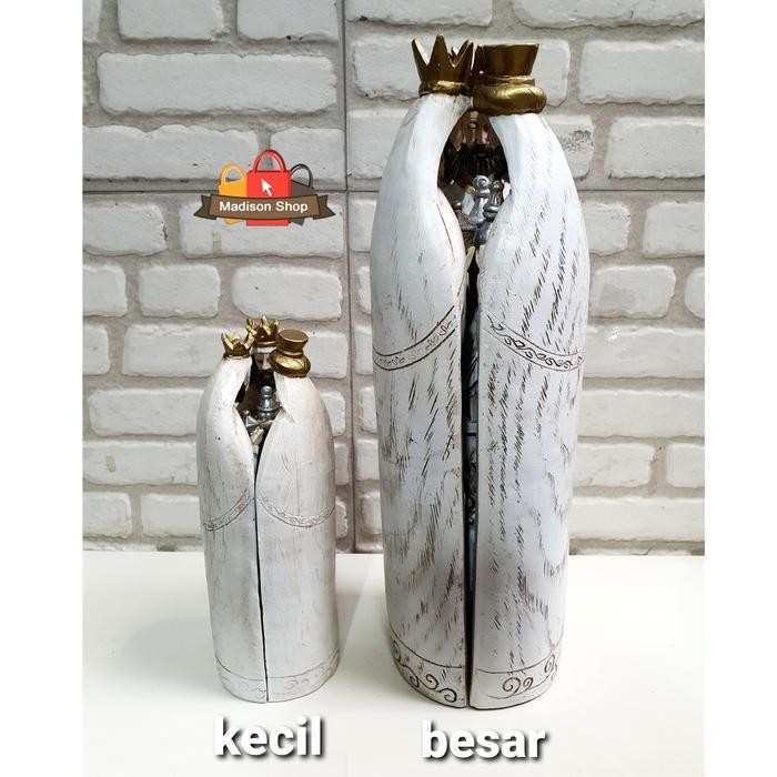 Patung Kayu Ukiran Yesus 3 Raja Majus Kado Natal Patung Doa Kristen