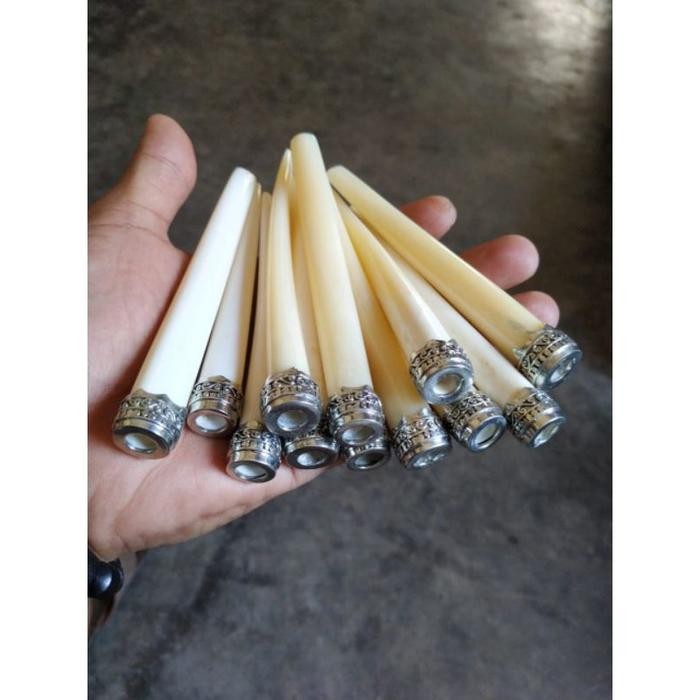 

New Once / Cangklong / Pipa Kayu Tulang Alpaka Ukir Jawa