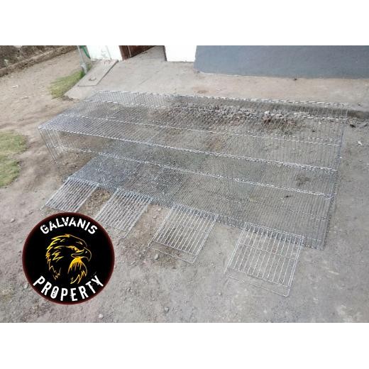 kandang kelinci/kandang hewan/kandang ayam 4 hole/pintu bahan galvanis