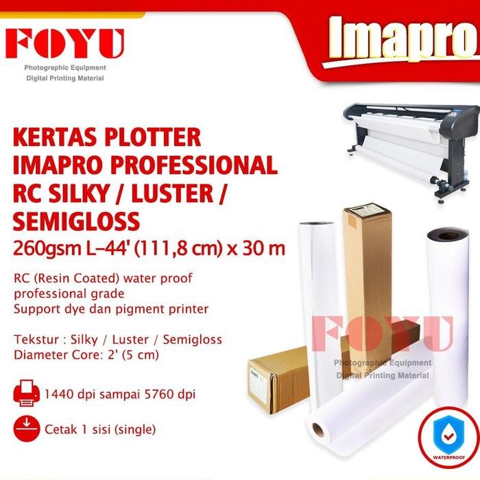 

Kertas Plotter Imapro Professional RC Silky Luster 260gsm L-44'x30m