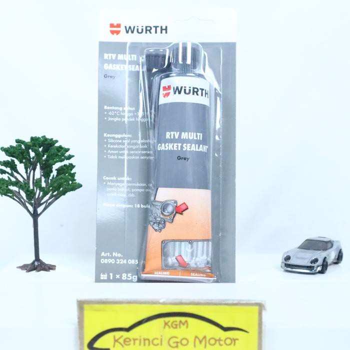 Ready Stock Rtv Silicone Sealant Grey Wurth - Sealant Abu-Abu Wurth 85Gr