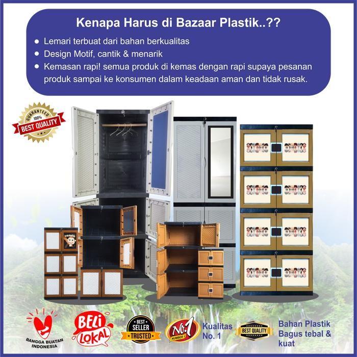 ( Lemari Dengan Gantungan ) Lemari Baju Plastik / Lemari Pakaian Plastik / Lemari Plastik Pakaian 2