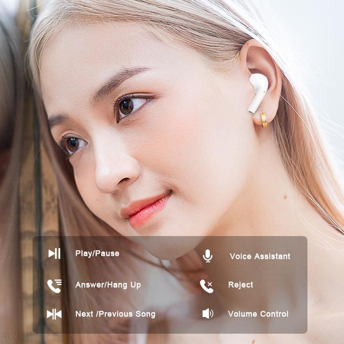 Grotic Headset Bluetooth Earphone Tws Macaron Wireless Stereo Bass Hifi