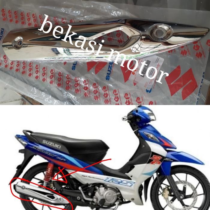 Ready 14780-16H00 tameng cover knalpot suzuki shogun FL RR robot axelo original
