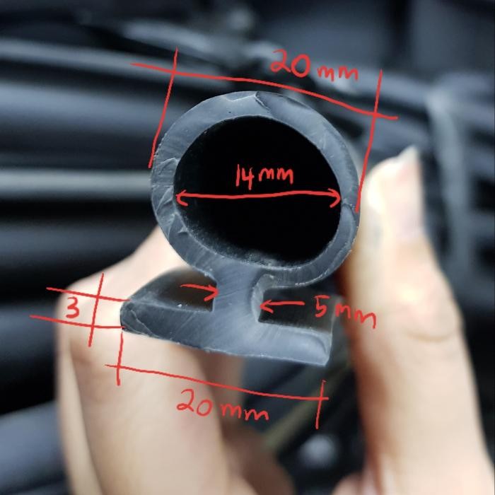 Karet Lis pintu balon model jamur 20 mm - palang parkir, kulkas dll