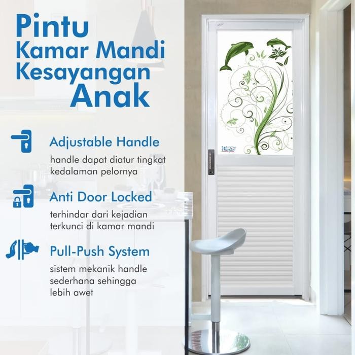 pintu kamar mandi galvalum TEBAL wadja setengah kaca