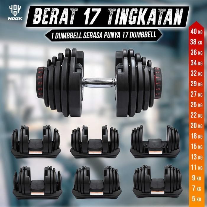 ORIGINAL.. BARBEL ALAT FITNES HOME GYM DUMBLE ALAT GYM DUMBBELL BARBLE SET 40KG