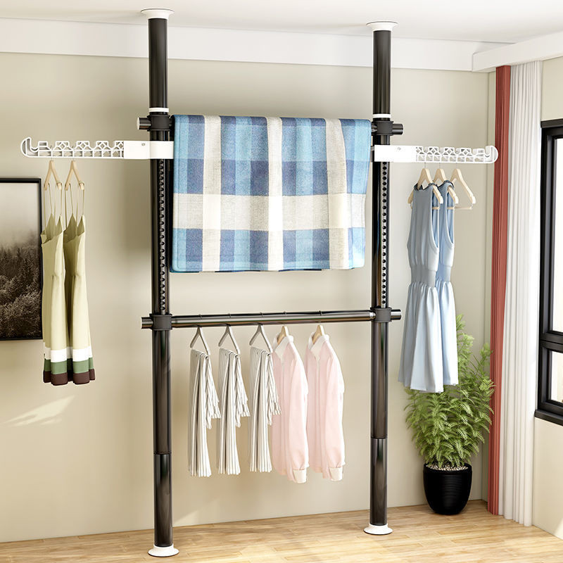 Indomitable Clothes Hanger Floor-to-ceiling Room Built-in Rack Cloakroom Hanging Hanger Coat Rack Si