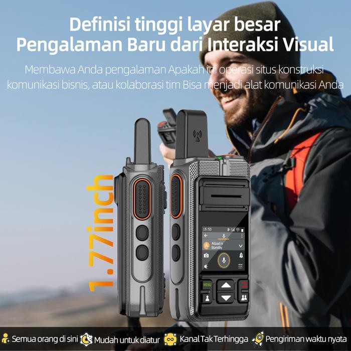 KSUN KSW WALKIE TLAKIE ZL40 ZELLO HT 1000KM JARAK 4G LET WIFI TYPE-C BLUETOOTH HANDY TALKIE