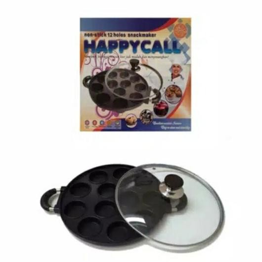 CETAKAN KUE LUMPUR HAPPY CALL CAKE PAN 12 LUBANG TEFLON BULAT