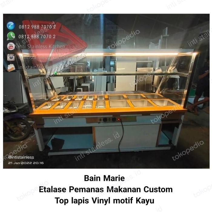 Ready Etalase Display Pemanas Makanan Tanpa Kaca Depan (Elektrik)