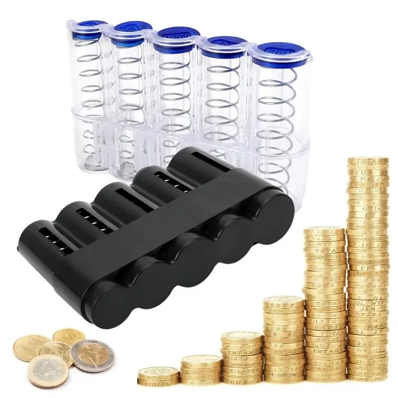 Euro Coin Dispenser Storage Box Money Boxes Storage Coins Purse Creative Coin Holder Case Saving Box