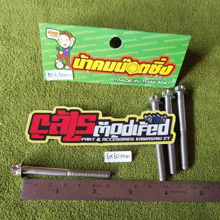 BAUT PROBOLT STAINLESS NEW MODEL 6x60MM drat 10 panjang 6cm