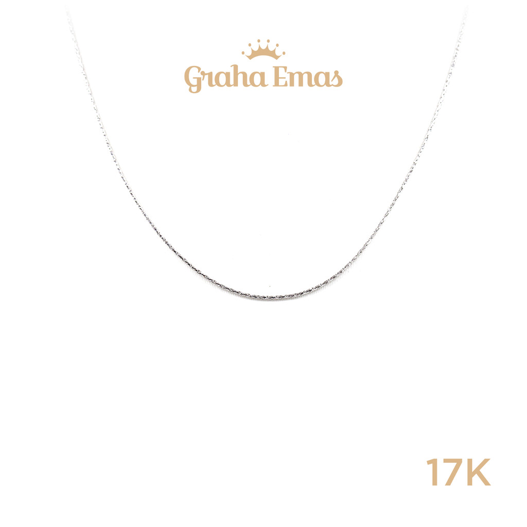 Graha Emas Kalung Emas Putih Bentuk 17K - White Gold Model Necklace 17 Carat M1744