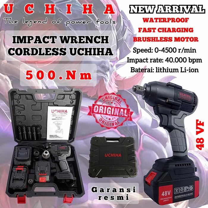 Cordless Impact Wrench Brushless Mesin Impact Pembuka Baut Uchiha New