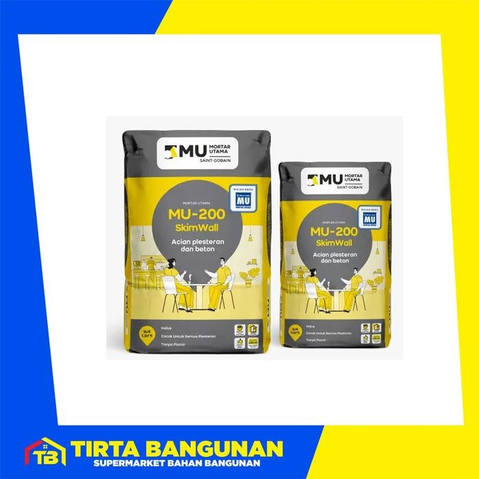 uq6l- Mu 200 Skim Wall / Mortar / Semen Instan Acian Plesteran Dan Beton 20 Kg