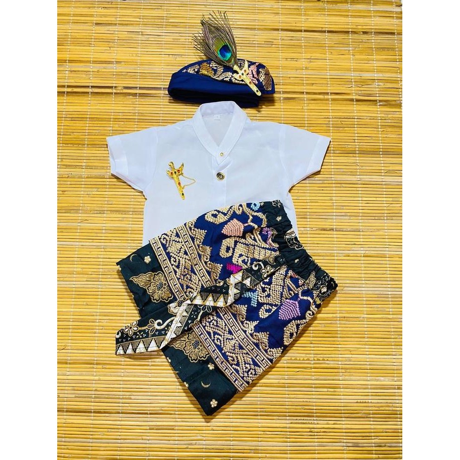 TERLARIS Baju Kn Udeng Bordir 0-1 Tahun Katun Bordir Ungu Pakaian ABali Anak Laki-Laki Bayi READY